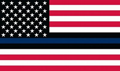Thin Blue Line Police USA Flag Sticker