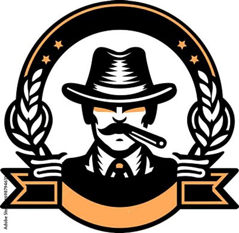 SMOKING GUY ROUND STICKER 2