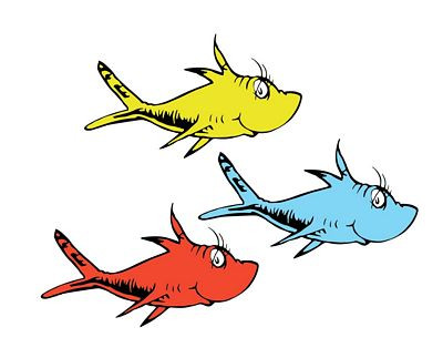 Cat in the Hat 3 Fish Stickers