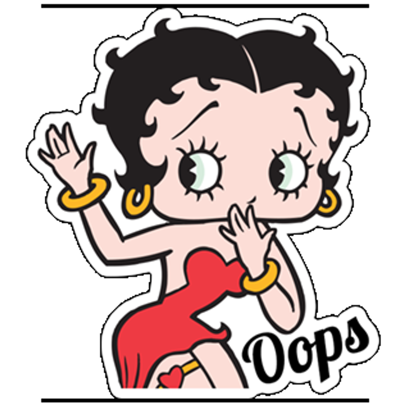 betty boop oops color sticker