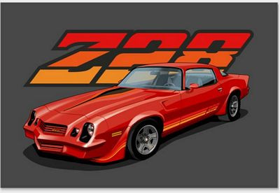 CAMARO Z28 RED car pic sticker