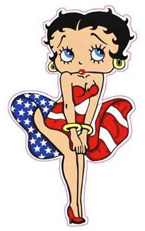 Betty Boop Stars Stripes Dress Sticker