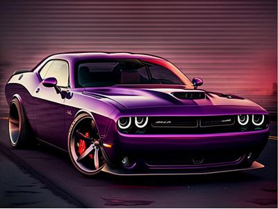 DODGE CHARGER PURPLE ART car pic sticker