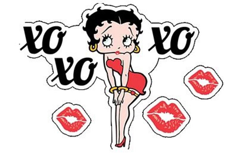 betty boop xo xo xo color sticker