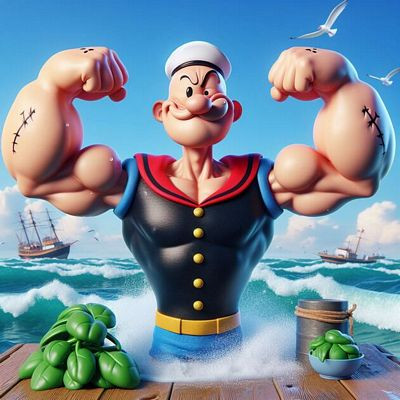 Popeye Art Vinyl Decal 4