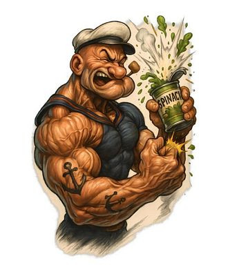 Popeye Art Vinyl Decal 5