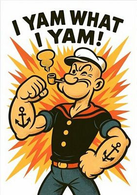 POPEYE I YAM WHAT I YAM COLOR CARTOON STICKER