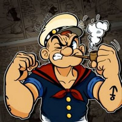 POPEYE STEAMIN MAD STICKER
