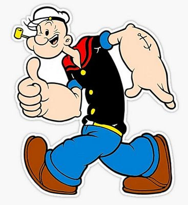 POPEYE THUMBS UP 2 STICKER