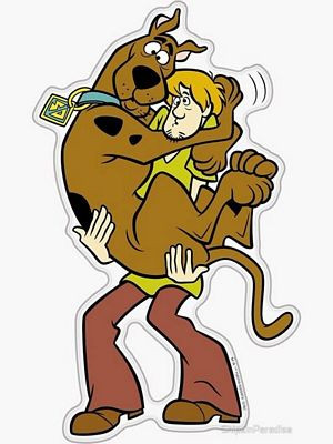 Shaggy carry Scooby Sticker
