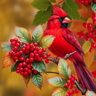 CARDINAL BIRD AI ART STICKER 08
