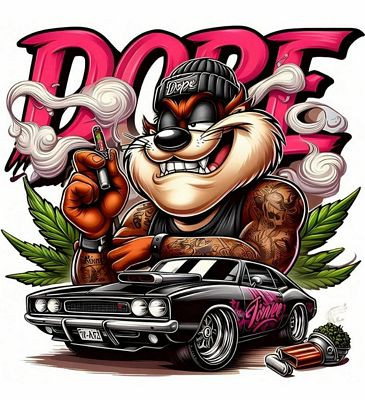 TAZ 420 CARTOON AI ART STICKERS 01