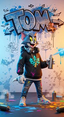 TOM & JERRY CARTOON AI ART STICKERS 04