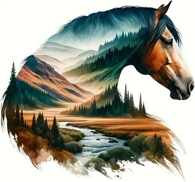 HORSE AI ART STICKER 08