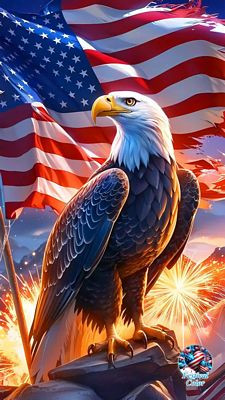 EAGLE PATRIOTIC AI ART STICKER 1