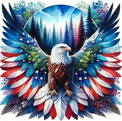 EAGLE PATRIOTIC AI ART STICKER 6