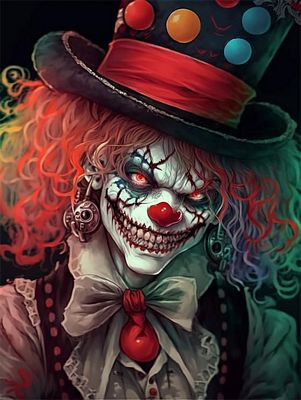 CLOWN SKULL AI ART STICKER 03