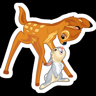 Bambi and thumper Cartoon Sticker