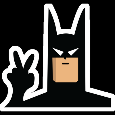 batman peace cartoon sticker
