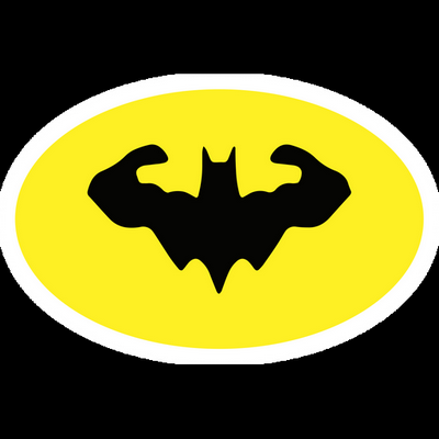 batman power oval logo sticker