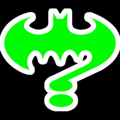batman question mark cartoon sticker