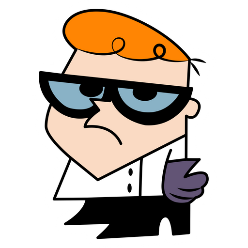 dexter lab dissappointed cartoon sticker