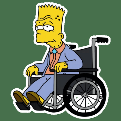 bart simpson in wheelchair Sticker