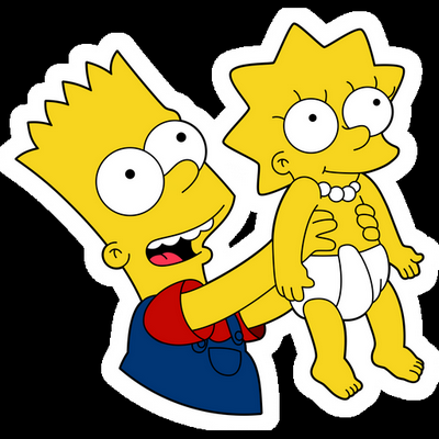 bart small lisa simpsons sticker