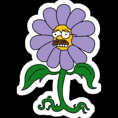 flanders flower simpsons sticker