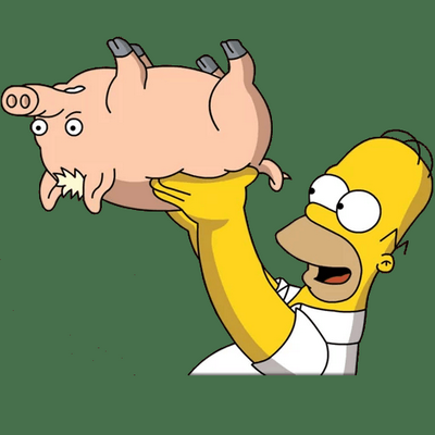homer magic pig simpsons sticker