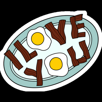 i love you eggs bacon simpsons sticker