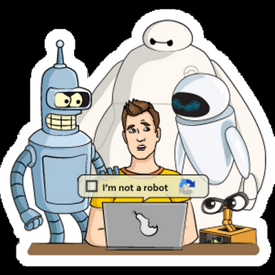 not a robot fururama weatherproof sticker