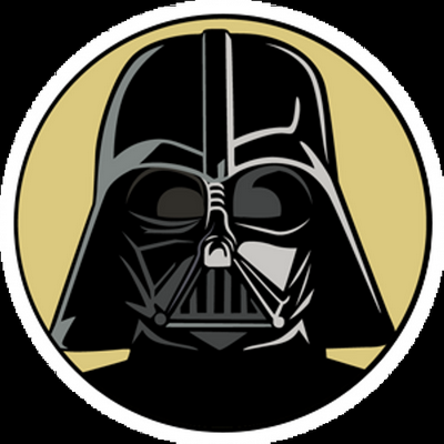 darth vader circle cartoon sticker