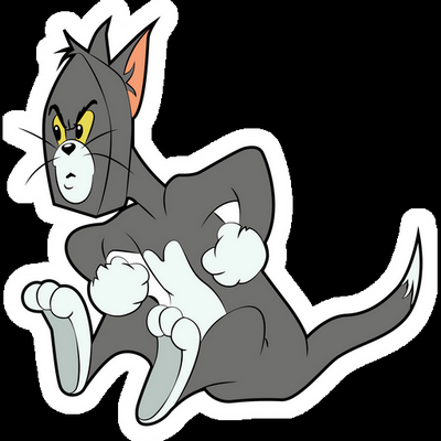 flattened tom 2 cartoon sticker