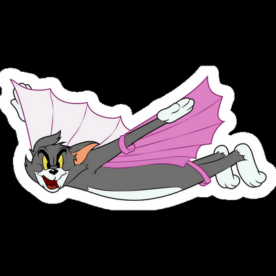 flying tom cartoon sticker