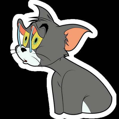tom eye lid cartoon sticker