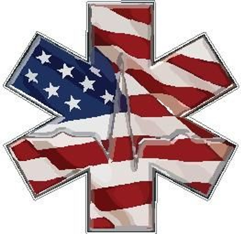 EMT Flag and heart Beat Vinyl Decal Sticker EMT Flag and heart Beat Vinyl Decal Sticker
