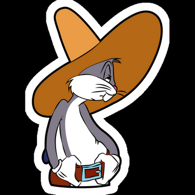 bugs bunny cowboy cartoon sticker