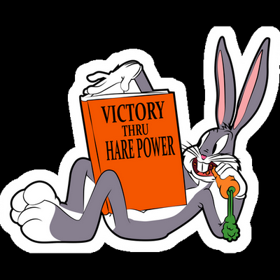 bugs bunny reading book cartoon sticker