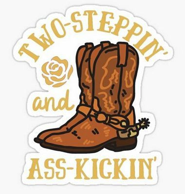 kickin ass cowboy sticker