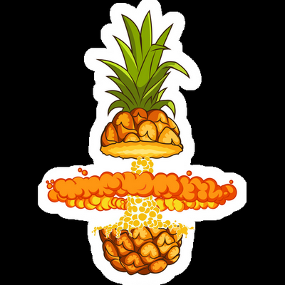 explosive pineapple funny food sticker