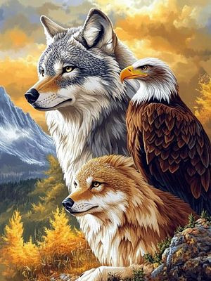 wolf eagle fox weatherproof INDIAN STICKER