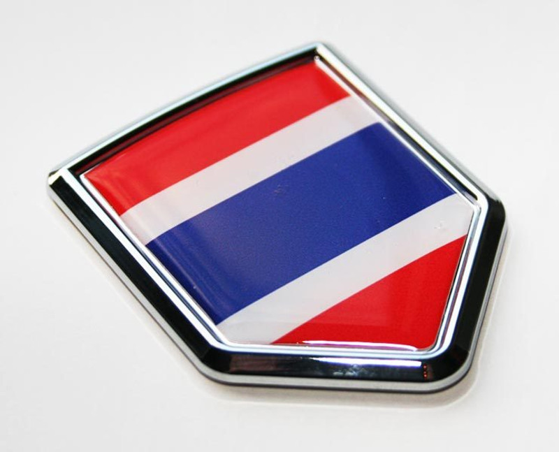 Thailand Thai Flag Decal Car Chrome Emblem Sticker