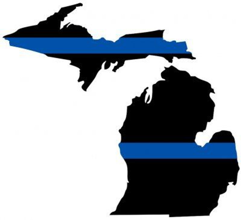 thin blue line MICH STICKER