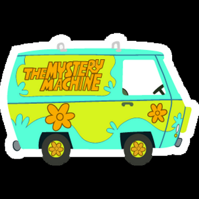 scooby doo mystery machine cartoon sticker