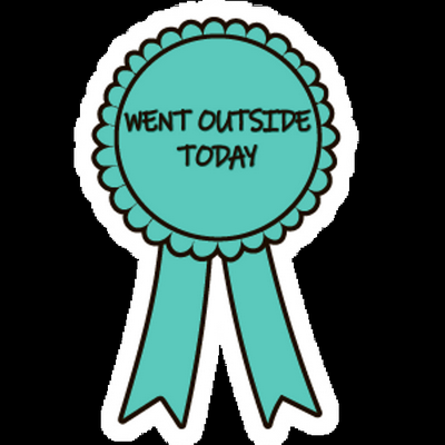 award badge went outside today girl sticker