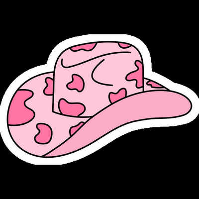 pink cowboy hat girl sticker