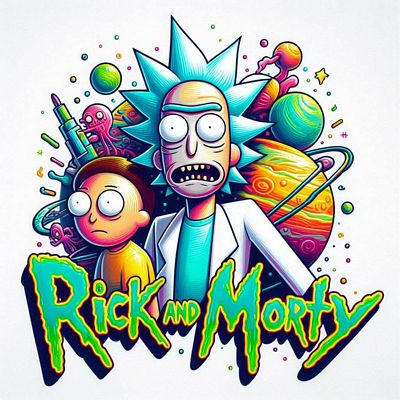 Rick & Morty space logo sticker