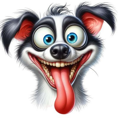 Cartoon Dog with Tongue Car Sticker