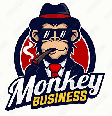 Cool Monkey Business Animal Sticker